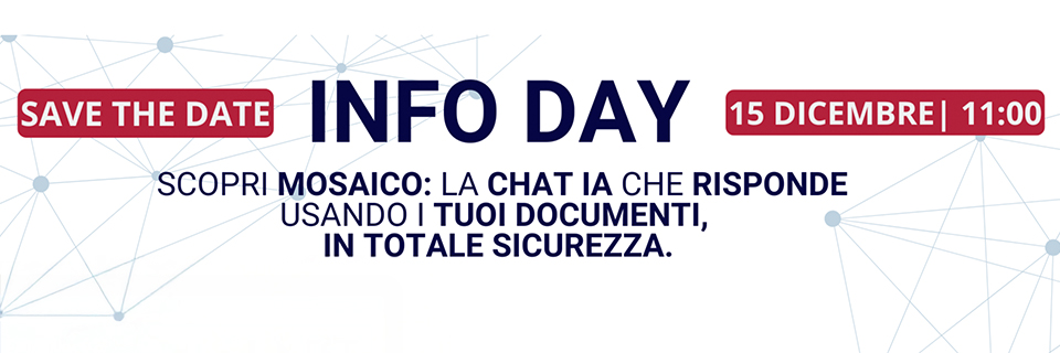 Webinar su l'IA Mosaico: la chat che risponde usando i tuoi documenti in totale sicurezza