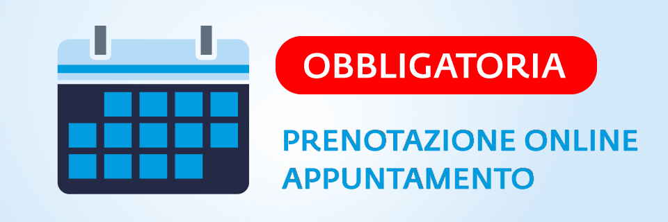 Obbligatorio l'appuntamento per accedere agli uffici: prenotalo online!