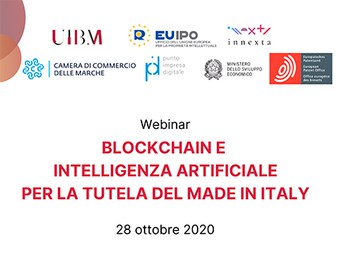 Webinar: Blockchain e intelligenza artificiale per la tutela del Made in Italy, 28/10/2020