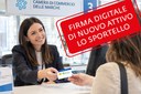 Dal 15 settembre di nuovo attivo il rilascio di firma digitale in presenza