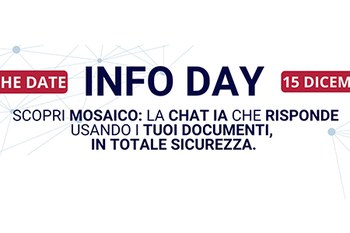 Webinar su l'IA MOSAICO: la chat che risponde usando i tuoi documenti in totale sicurezza (15 dicembre)