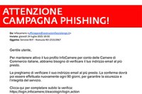 Attenzione! Campagna phishing a danno delle imprese con utilizzo del nome di Infocamere e Camere di Commercio